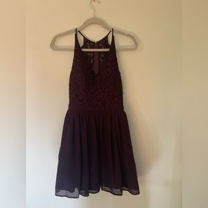 Elegant Lace Burgundy Prom Dress